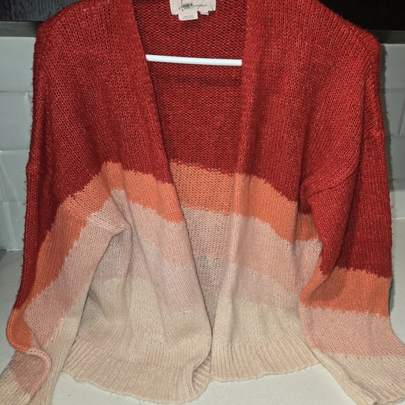 Anthropologie Red and Orange Striped Cardigan - Picture 1 of 6